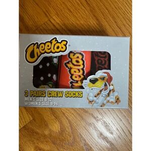 Cheetos Crew Socks 3 Pack Men's Size 8 12 Women's Size 9 14 Holiday Cheesy